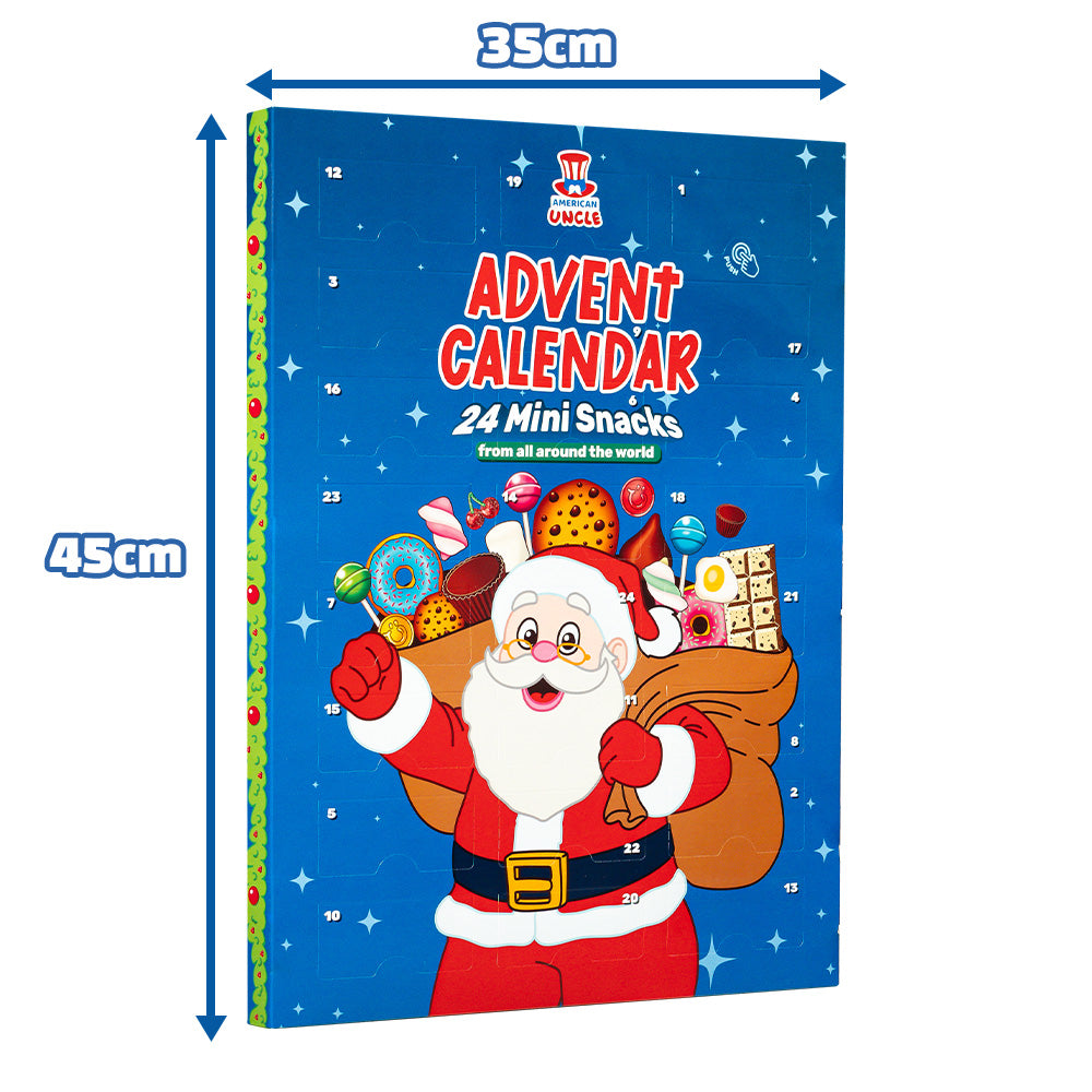 2x Adventskalender Miniaturen, Schachtel mit 24 snack Überraschungssüßigkeiten im Mini-Format 