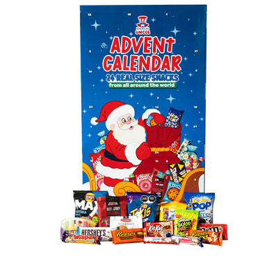 XXL Adventskalender, Schachtel  mit 24 snack süßen und salzigen Überraschungen in Originalgröße 