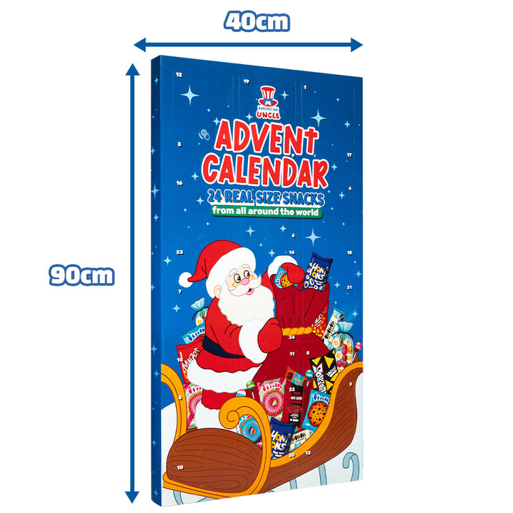XXL-Adventskalender, Box mit 24 snack süßen und salzigen Überraschungen in Originalgröße 