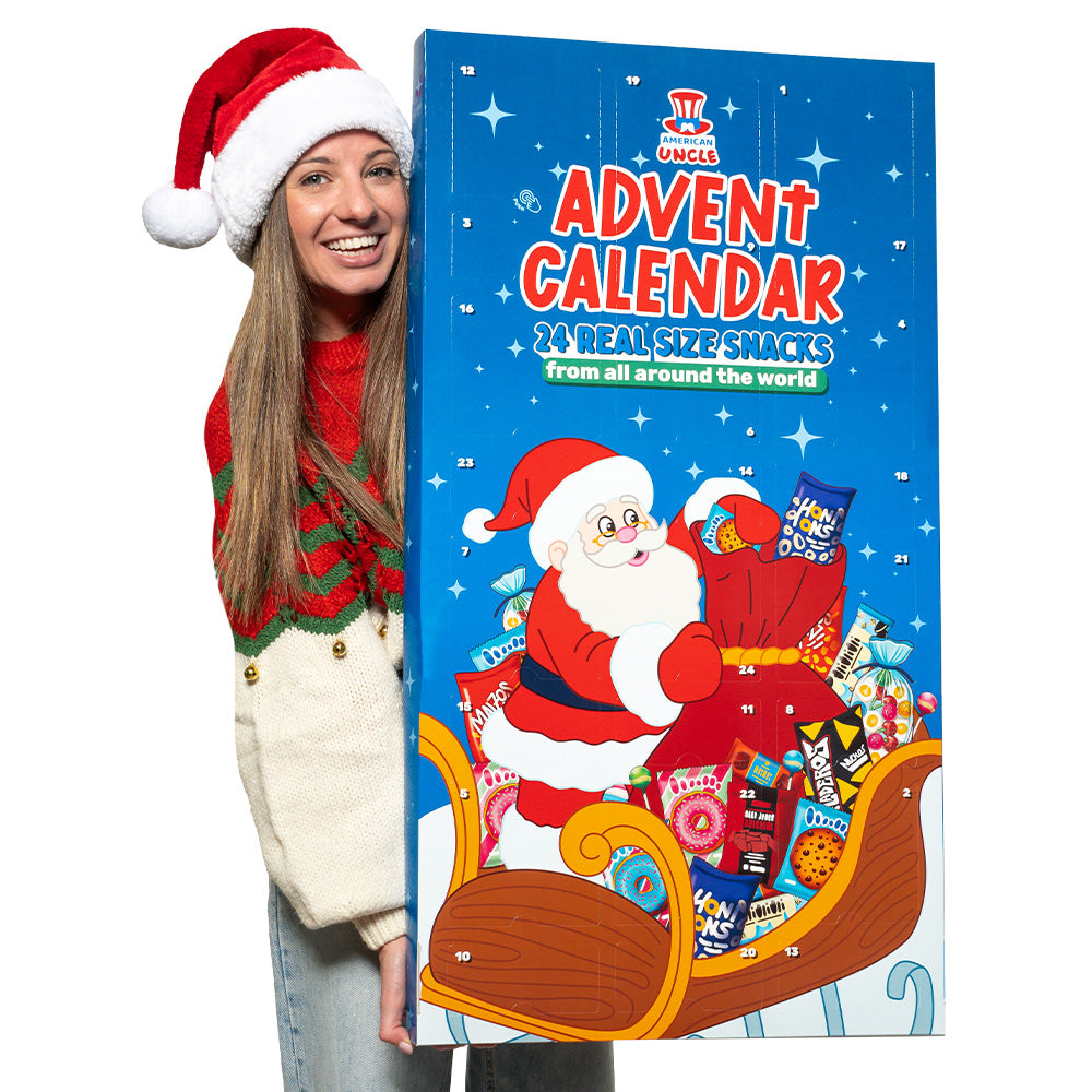 XXL-Adventskalender, Box mit 24 snack süßen und salzigen Überraschungen in Originalgröße 