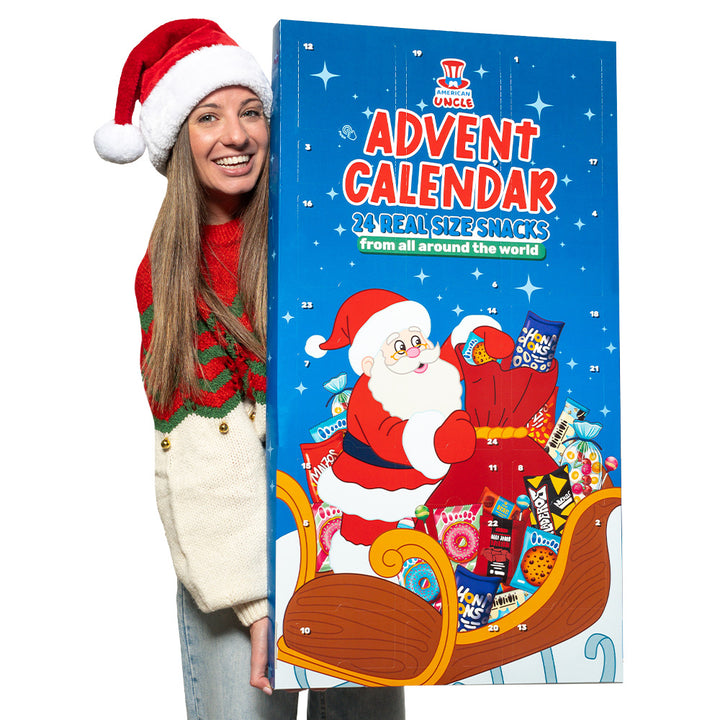 XXL-Adventskalender, Box mit 24 snack süßen und salzigen Überraschungen in Originalgröße 