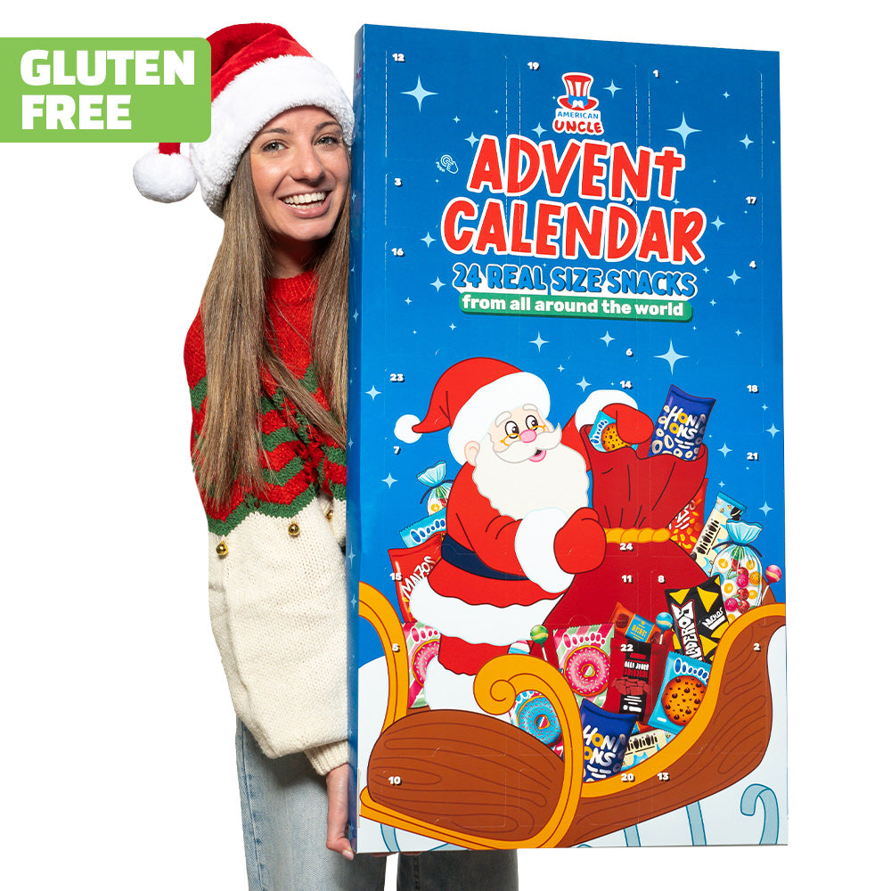 [GLUTENFREI] XXL-Adventskalender, Schachtel mit 24 snack GLUTENFREI süßen und salzigen Überraschungen in Originalgröße 