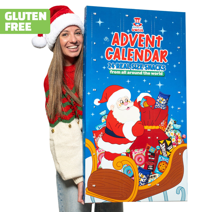 [GLUTENFREI] XXL-Adventskalender, Schachtel mit 24 snack GLUTENFREI süßen und salzigen Überraschungen in Originalgröße 