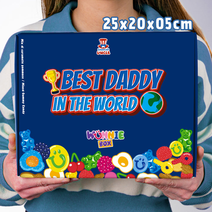 Wunnie box „Bester Papa“, die Candy box zum Zusammensetzen mit den Lieblingsgummibärchen des Papas - 1 kg 