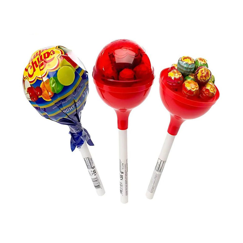 Confezione da 10 pezzi di lecca lecca al gusto di gusti assortiti da 12g Chupa Chups.