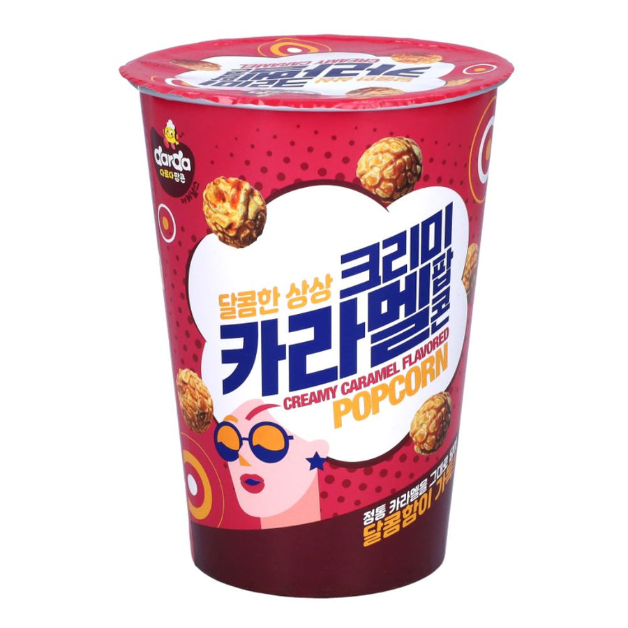 Confezione da 65g, popcorn cremosi al gusto di caramello.