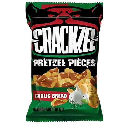 confezione da 85g di pretzel al gusto di aglio Crackzel