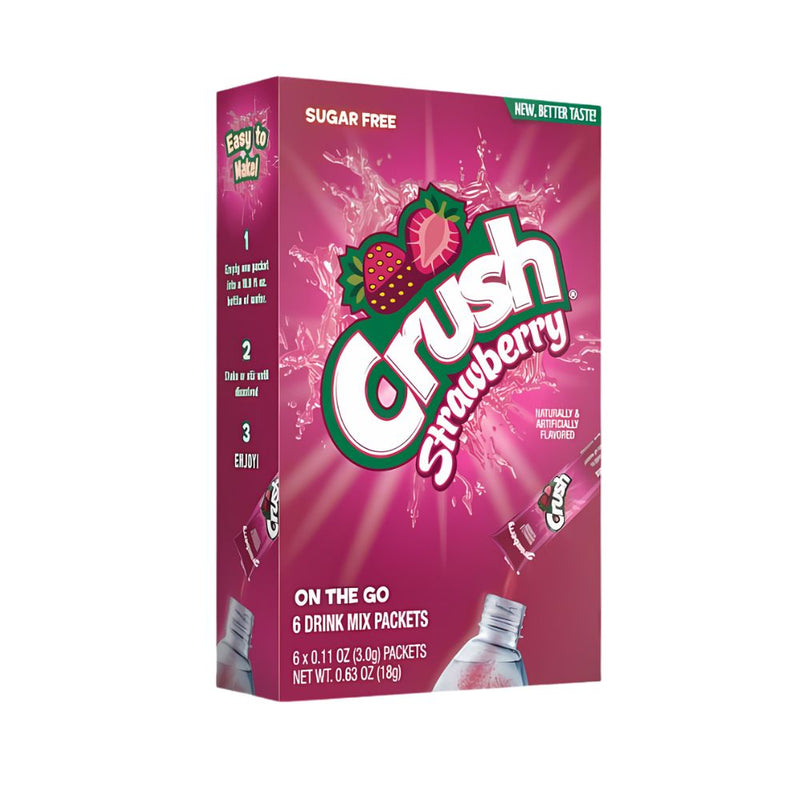 Confezione da 18g, drink mix al gusto di fragola Crush.