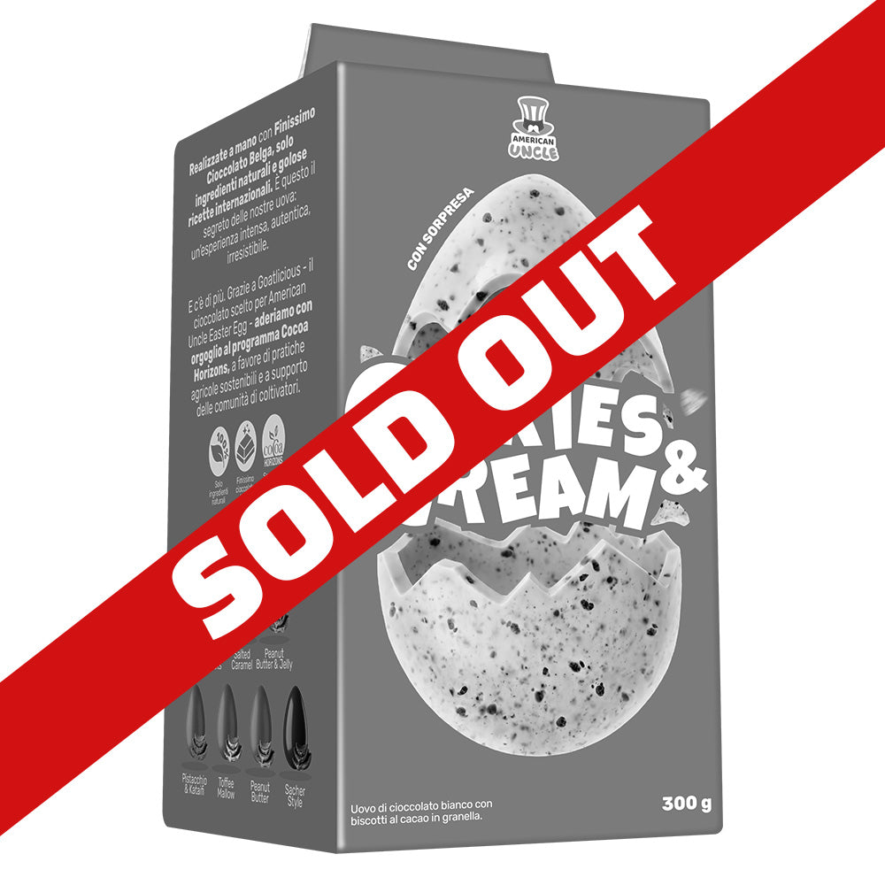 AU Cookies & Cream Osterei, weißes Schokoladen-Osterei mit Kakaokeks-Stückchen, 300 g 