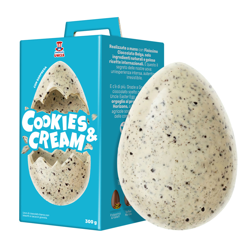 Uovo di Pasqua Cookies and Cream pack azzurro e uovo