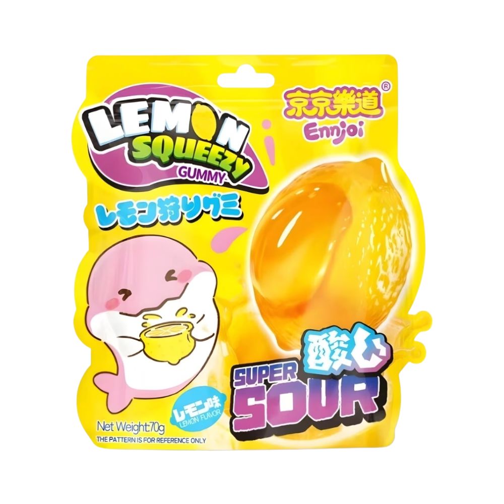 Ennjoi Lemon Squeezy Gummy, 70 g fruchtige Kaubonbons mit Zitronengeschmack 
