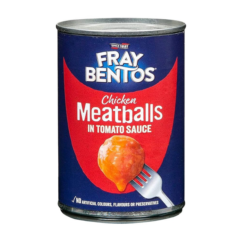 Confezione da 380g, polpette di pollo con salsa al pomodoro Fray Bentos.