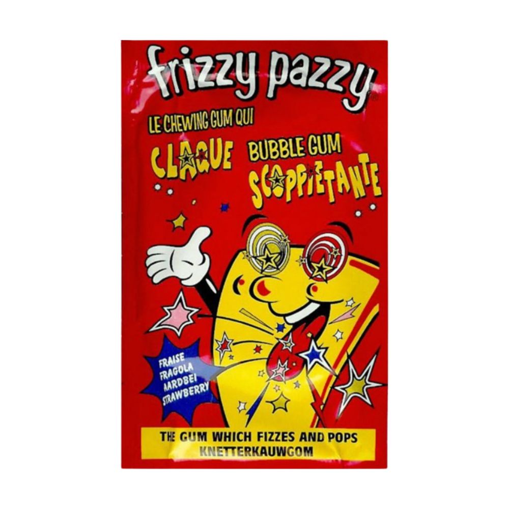 Frizzy Pazzy Bubble Gum, knusprige Erdbeer-Kaugummigranulat von 7g 