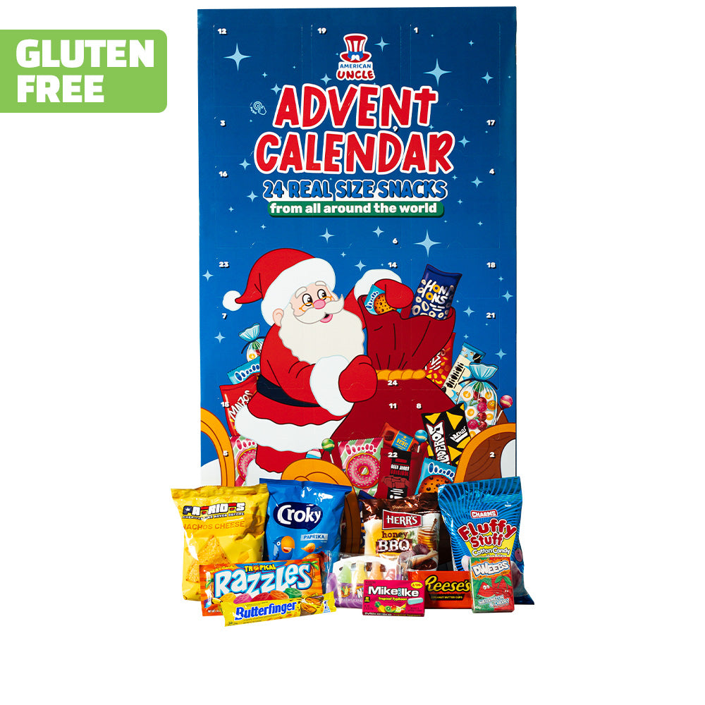 [GLUTENFREI] XXL-Adventskalender, Schachtel mit 24 snack GLUTENFREI süßen und salzigen Überraschungen in Originalgröße 