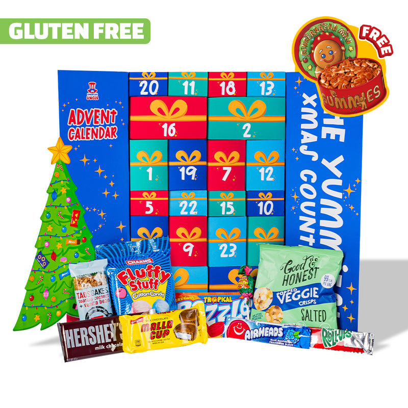 [GLUTEN FREE] Adventskalender 2024, Box mit +24 glutenfreien süßen und herzhaften Überraschungssnacks