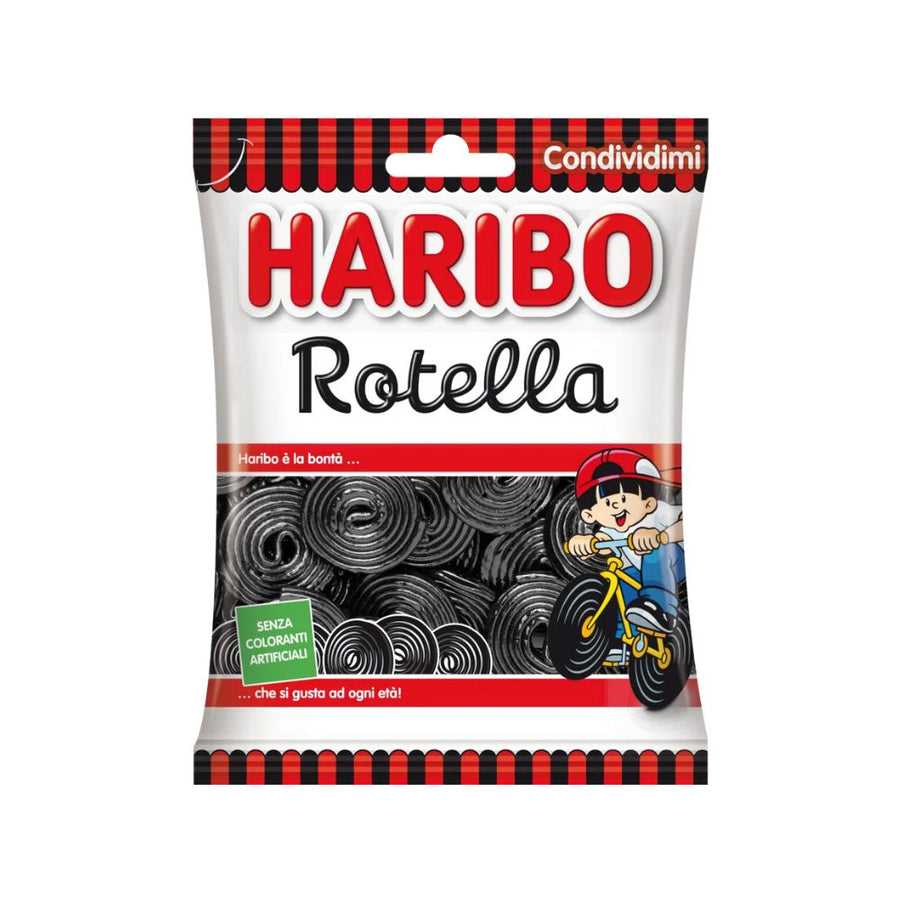 Haribo Rotella liquirizia, caramella al gusto di liquirizia da 80g 