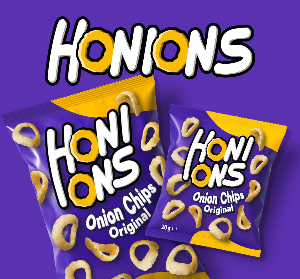Due pacchetti di patatine alla cipolla Onion Ring Honions