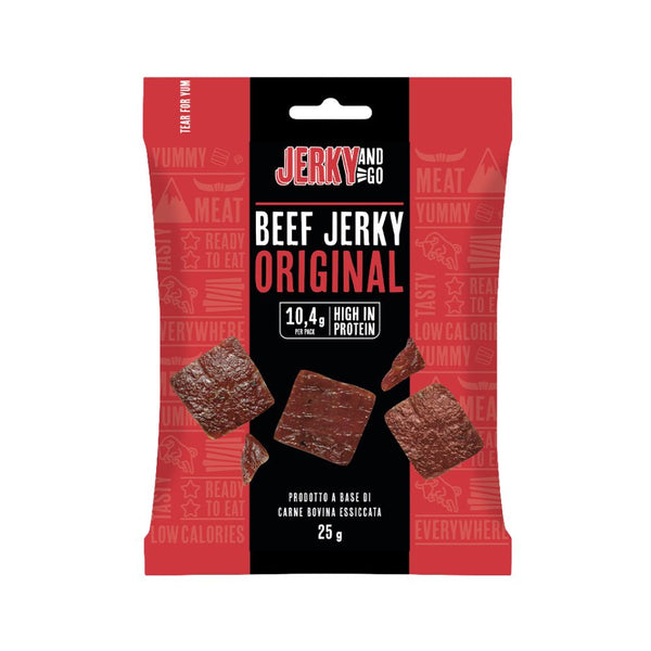Jerky And Go Beef Jerky Original, snack getrocknetes und geräuchertes Rindfleisch, 25g 