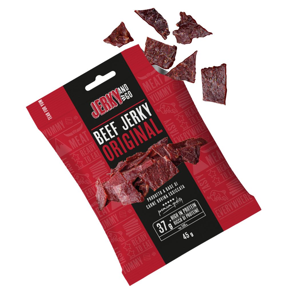 Jerky and Go Beef Jerky Original, 45g Rindfleisch Trockenfleisch 