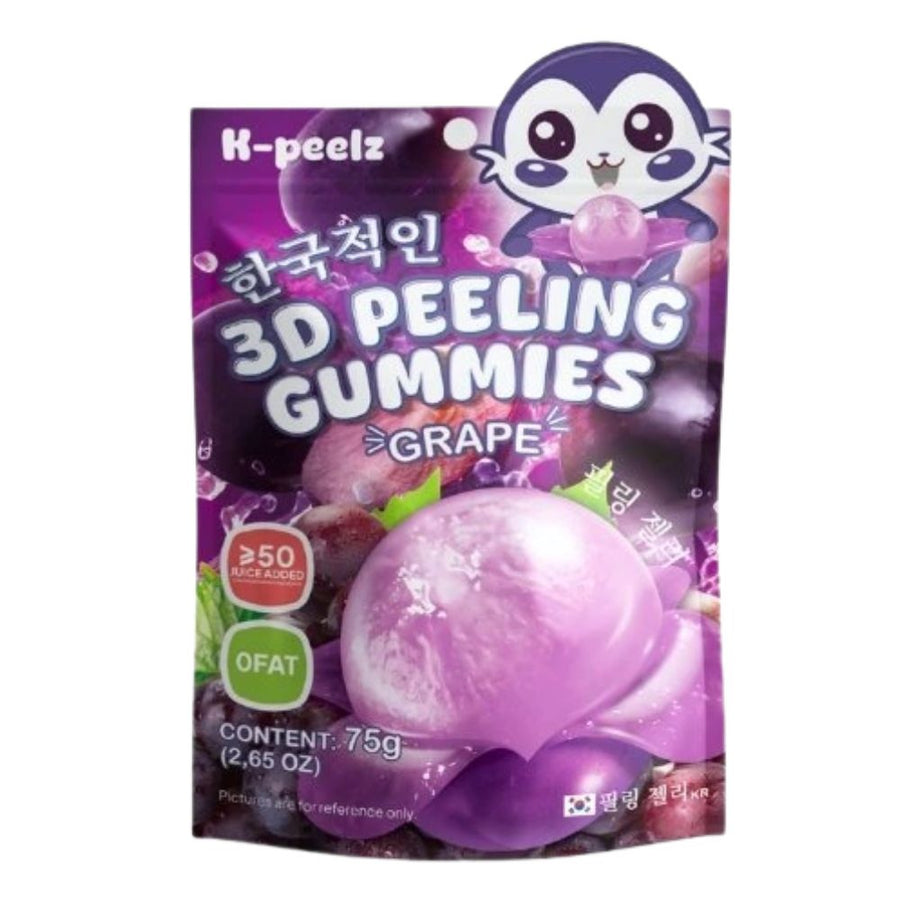 K-peelz 3D Peeling Gummies Grape, caramelle gommose al gusto di uva da 75g.