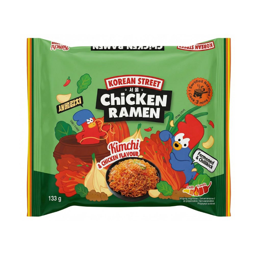 K.STREET Korean Kimchi Chicken Ramen noodles 133g - noodles piccanti