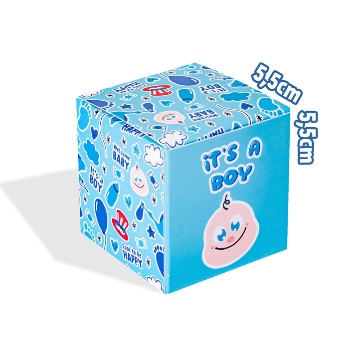 Candy Cube Kit “Es ist ein Junge”, Gummibärchenboxen zu 50g, ideal für die Babyparty oder Geburt (25, 50 oder 75 Stk.) 