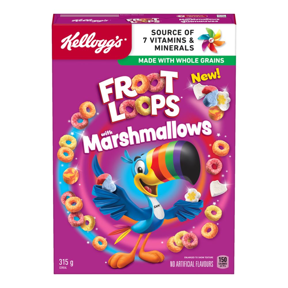 Kellogg's Froot Loops Marshmallows, Frühstückscerealien mit Marshmallows, 315g 