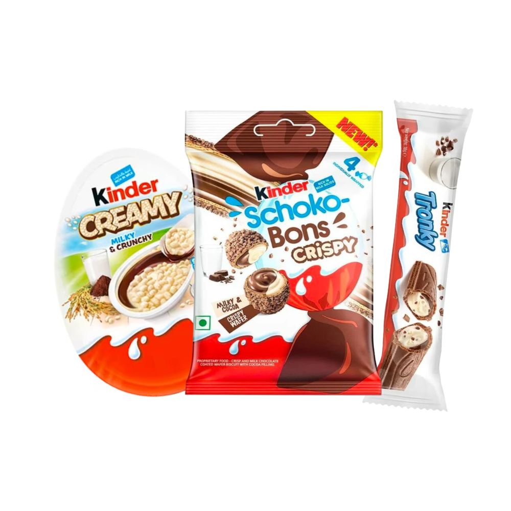 Kinder Lover Kit, Kinder Creamy + Kinder Schoko-Bons Knusprig + Kinder Tronky 