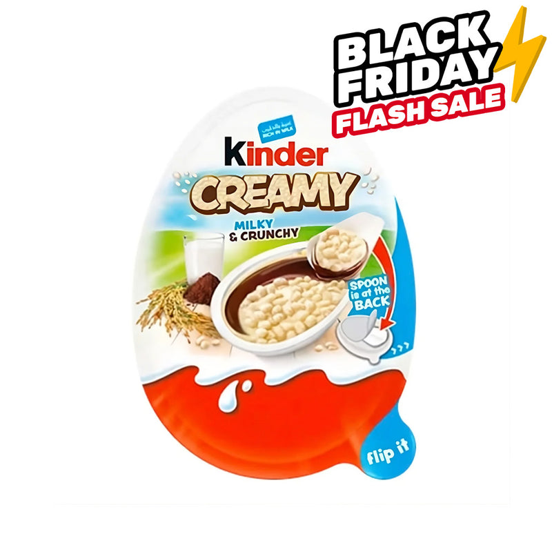 Kinder Creamy Milky & Crunchy, Kinder Schokolade mit Milchcreme und gepufftem Reis 19g