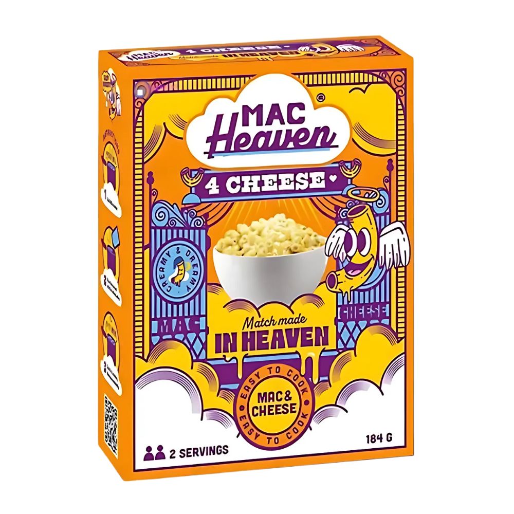 Confezione da 184g, maccheroni con salsa al formaggio Mac Haven.