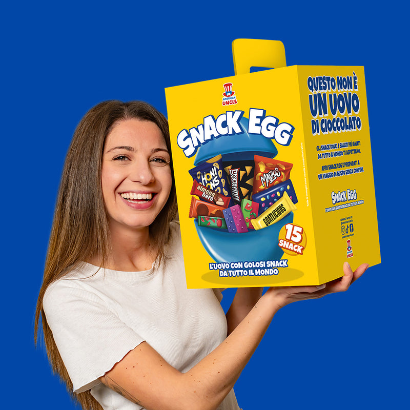 American Uncle Snack Egg M, Ei Überraschung mit 15 snack süßen und salzigen Leckereien 