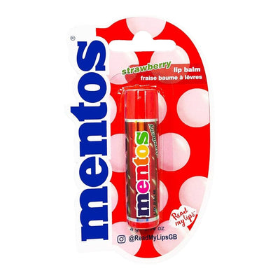 Confezione da 4g, burro cacao al gusto di fragola Mentos.