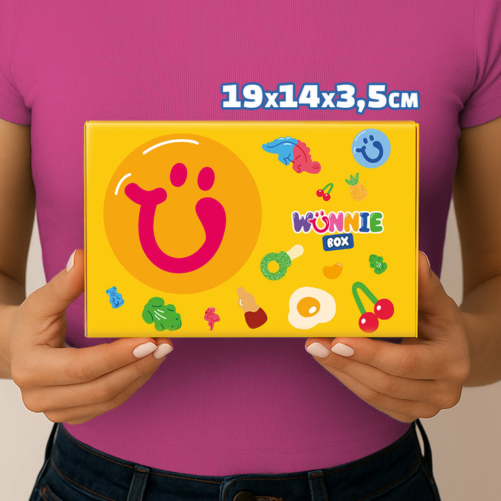 Wunnie box "So Candy, So Happy", 5 Packungen Gummibonbons in verschiedenen Geschmacksrichtungen à 480g 