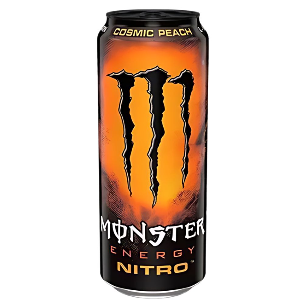 (Nicht sammelbares Monster, beschädigt) Monster Energy Nitro Cosmic Peach, energy drink mit Pfirsichgeschmack, 500 ml 