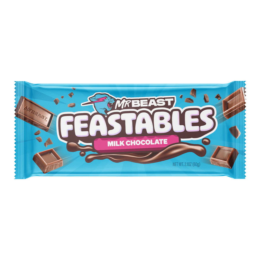 Mr Beast Feastables Milk Chocolate, tavoletta di cioccolato al latte da 60g.
