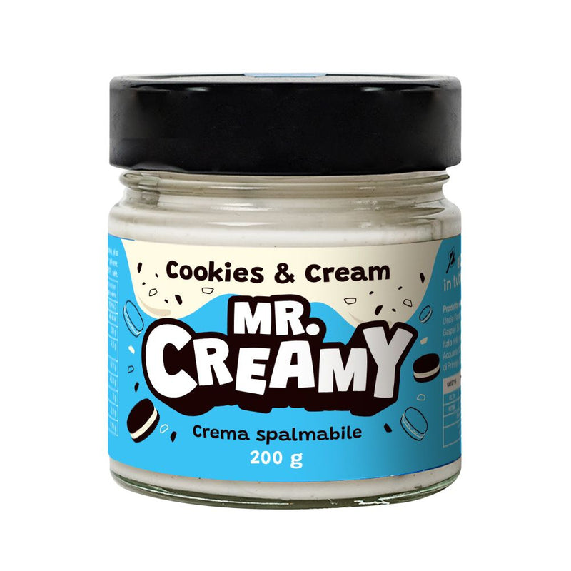 Confezione da 200g, crema spalmabile al Cookies & Cream Mr.Creamy.