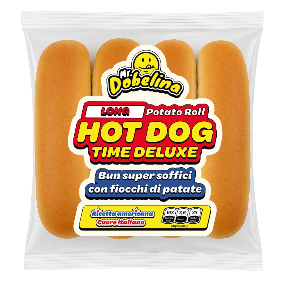 Hot Dog Potato Roll, 4 Kartoffelbrötchen für Hot Dogs à 60g 