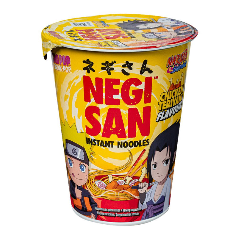 Confezione da 65g, noodles al gusto di pollo teriyaki Ultra Pop Naruto.