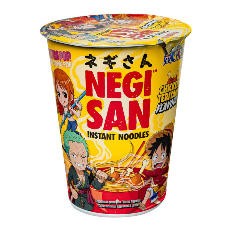 Confezione da 65g, noodles al gusto di pollo teriyaky Ultra Pop One Piece.