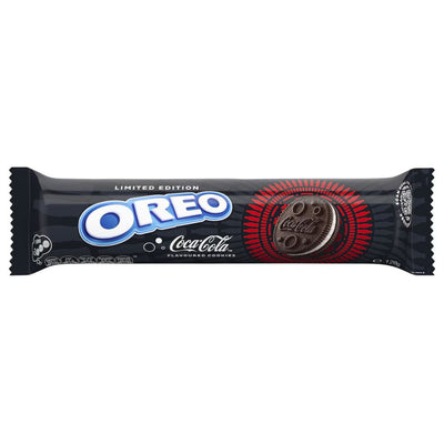 Confezione da 119,6g, biscotti con crema al gusto di coca cola Oreo.