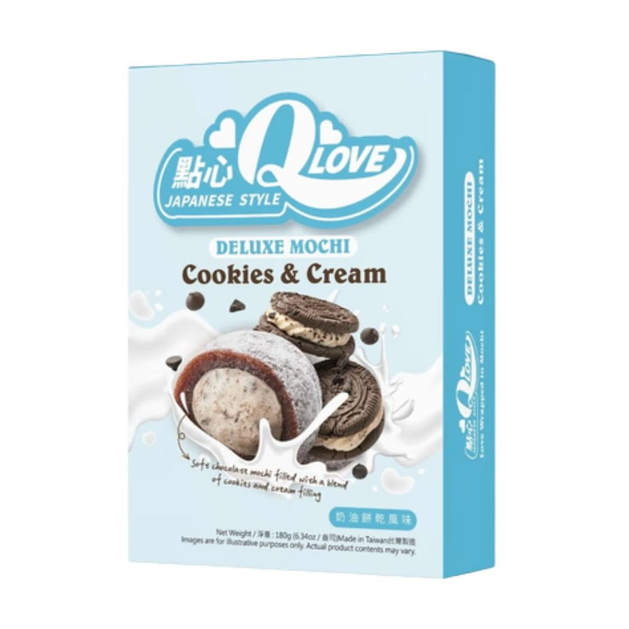 QLove Cookies & Cream Mochi, mochi al gusto di cookies e cream da 180g