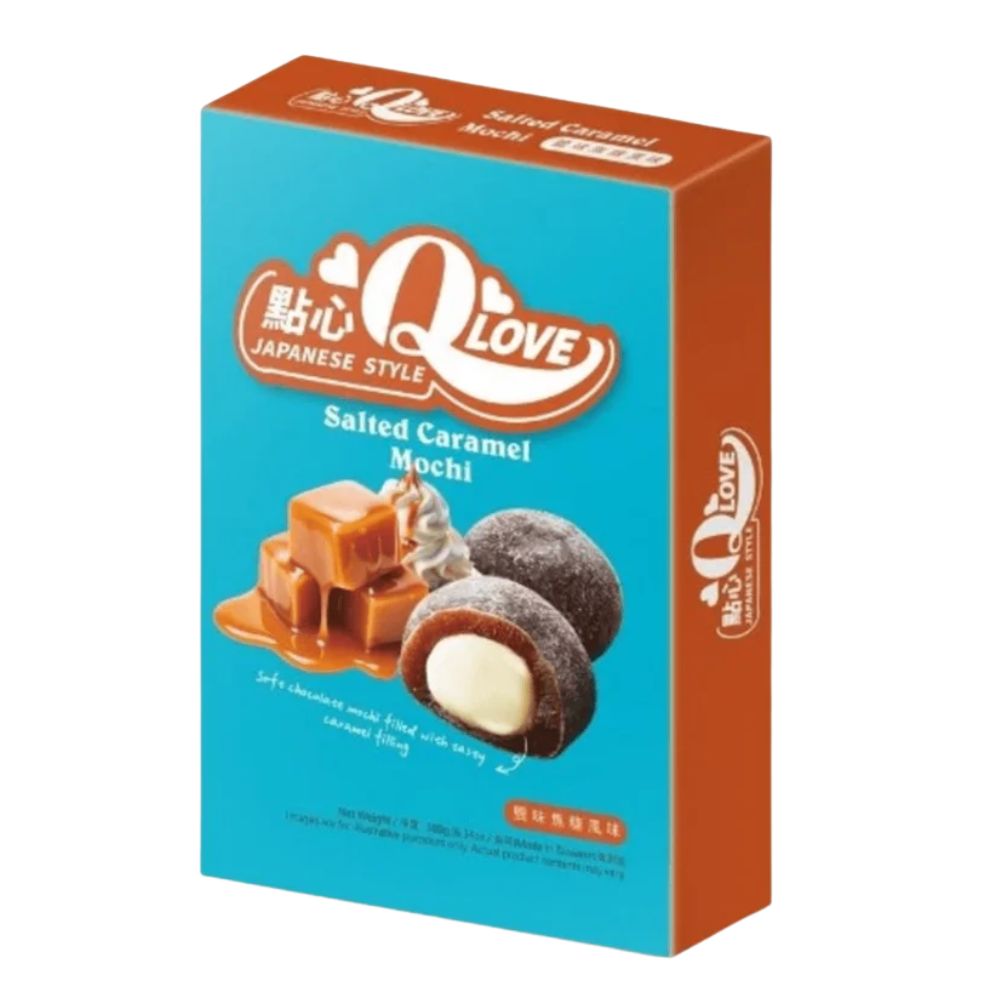 QLove Salted Caramel Mochi, Mochi mit gesalzenem Karamellgeschmack, 180 g 