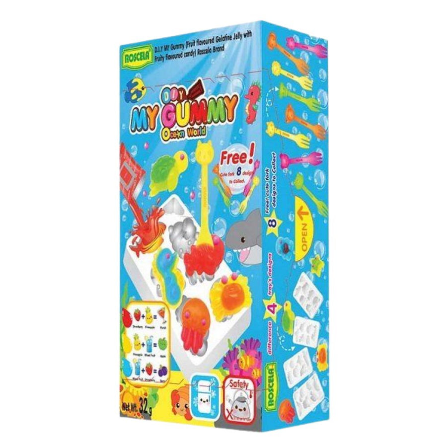 Roscela Diy My Gummy Ocean World, caramelle al gusto di frutta da 32g.