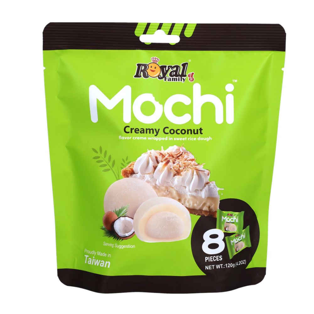 Confezione da 120g, mochi al gusto di cocco Royal Family.