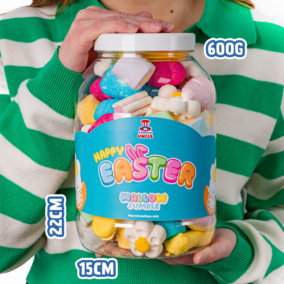 Mallow Jumble "Frohe Ostern", Glas von marshmallow zum Zusammenstellen mit deinen Lieblingsgeschmäckern 