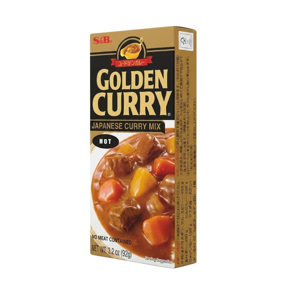 S&B Golden Curry Japanese Curry Mix Hot, Würzmischung für scharfe Currysauce, 92 g 