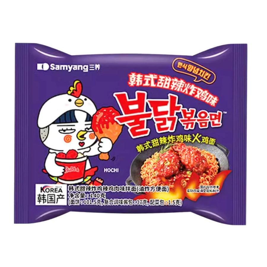 Samyang Buldak Sweet &amp; Spicy Chicken Ramen, noodles piccanti da 140g.