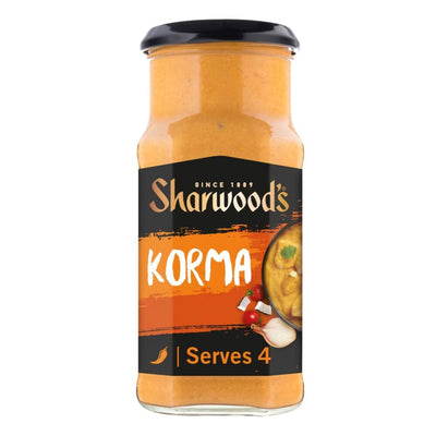 Confezione da 420g, salsa korma Sharwood's.