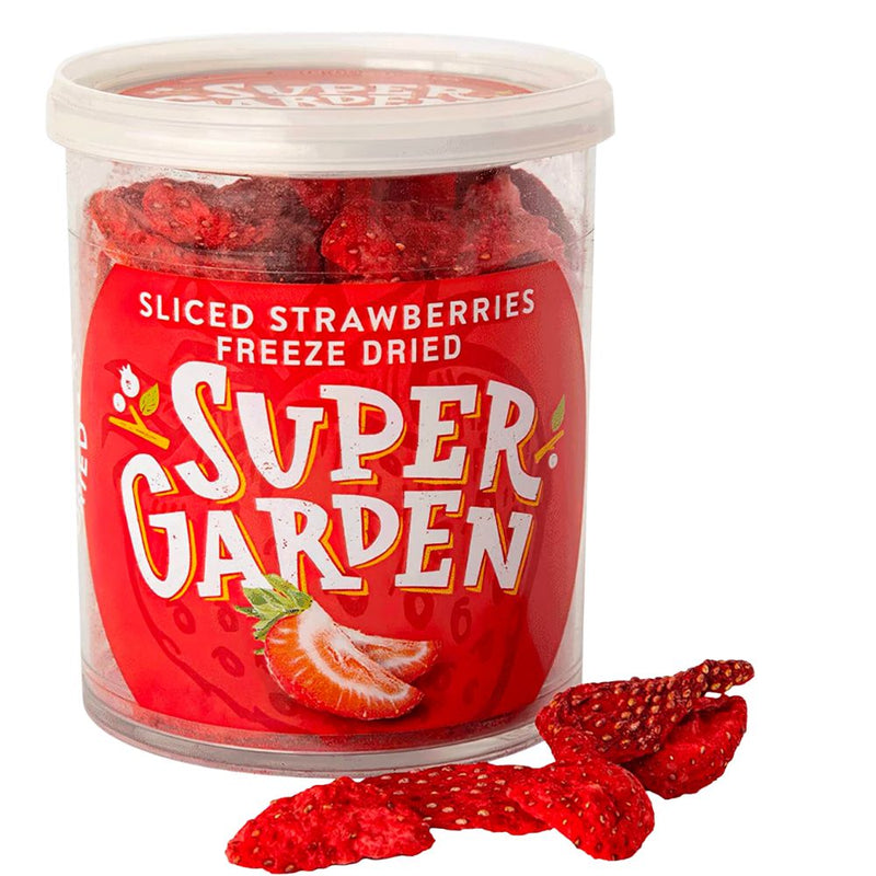 Confezione da 20g di fettine di fragola liofilizzata Super Garden Strawberry Sliced Freeze-Dried