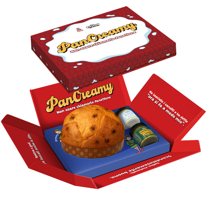 PanCreamy Choco Chunky, handgemachter Panettone 900g + Mr.Creamy Kokosnuss und Pistazie & Kataifi 200g 